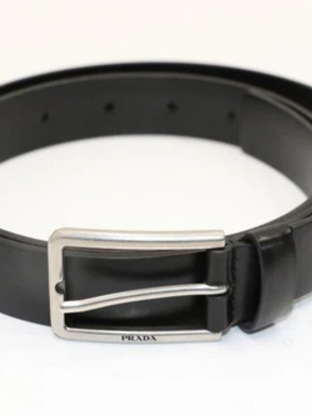 Prada Women's Leather Belt 40 - Black/Silver